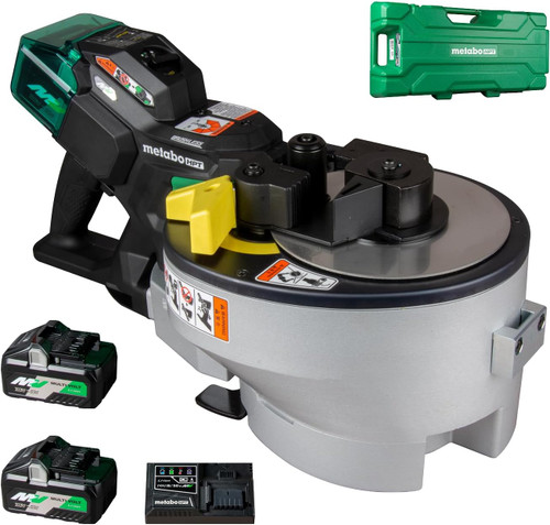 Metabo HPT 36V MultiVolt Portable Rebar Bender/Cutter, Dual Power Source Technology, Fast Cuts, Powerful Bends, Brushless Motor, Includes 2x 4.0Ah Metabo Batteries and Rapid