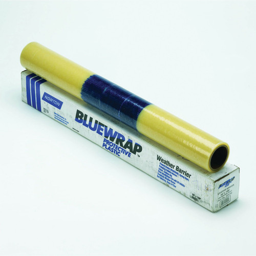 Norton(R) Blue Wrap 05920 Self-Adhesive Weather Barrier, 36 in W x 100 ft L, 3 mil THK