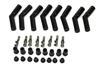 Ceramic Spark Plug Boot Kit 45-Deg 8pk Black 8563HT-8
