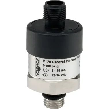 PT20-100psig-1-2-2-25 NOSHOK, Inc. 0 to 100 psi gauge, PT20 Series General Purpose Fixed Range Pressure Transmitter