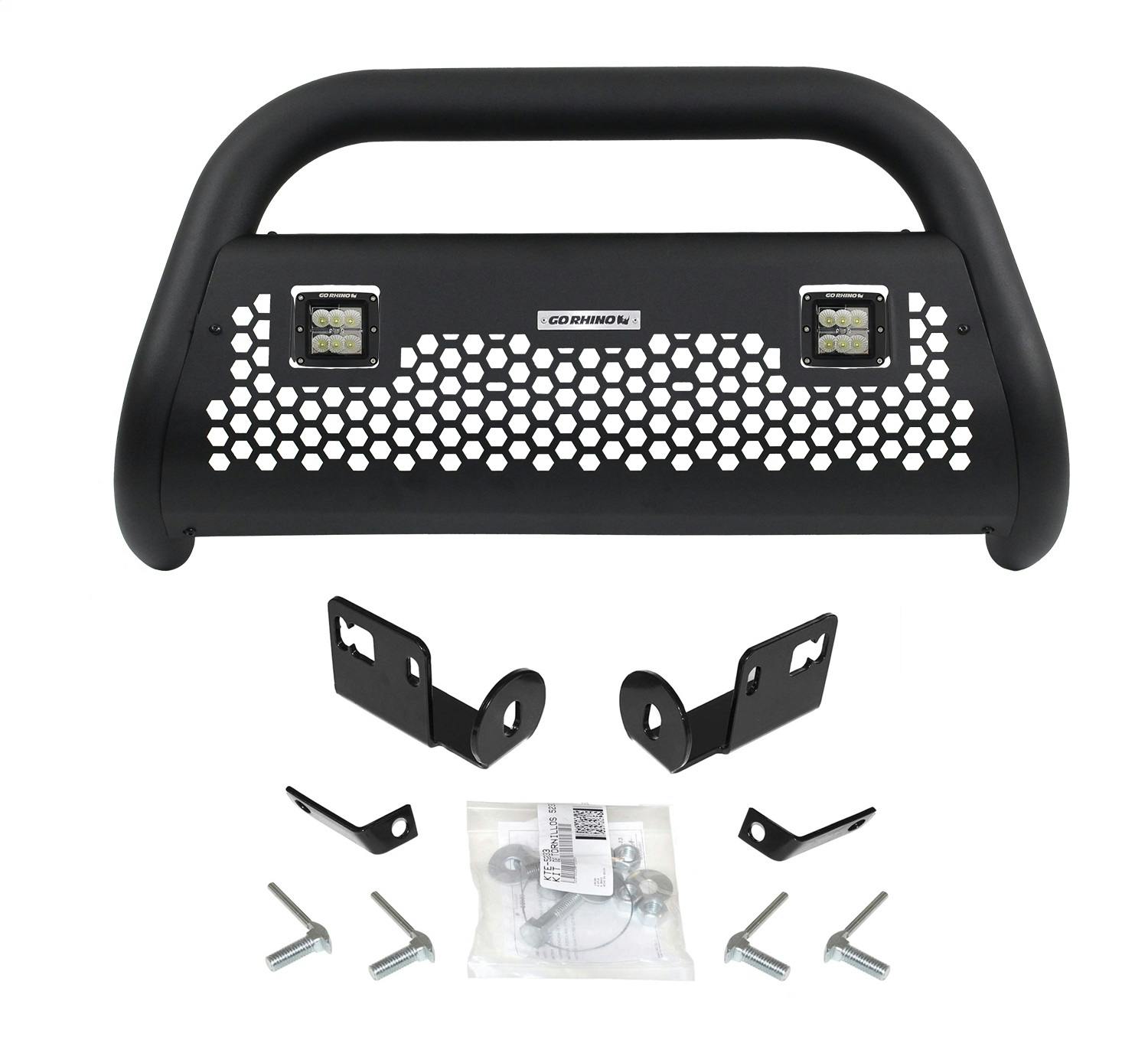 Go Rhino 55292LT RC2 Bull Bar with Mounting Brackets and Two 3" Cube Lights Kit