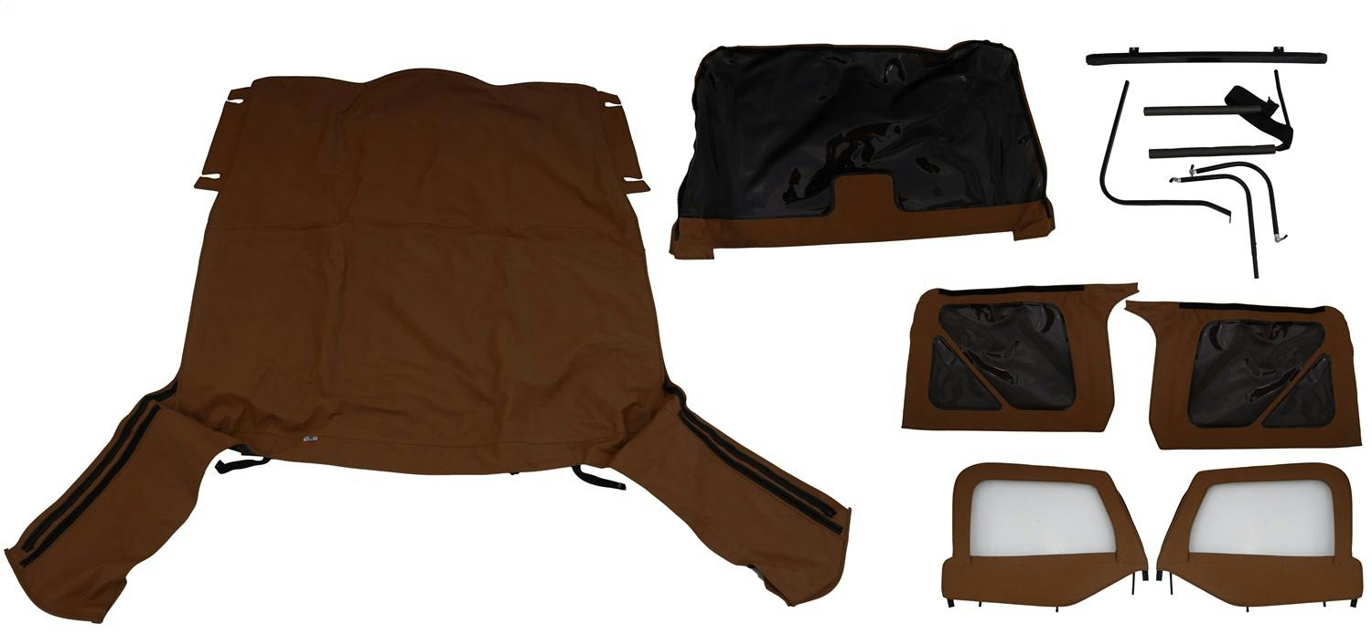 Rampage Products 68517 Complete Soft Top Kit - Frame & Hardware for Soft Upper Doors, Spice Denim