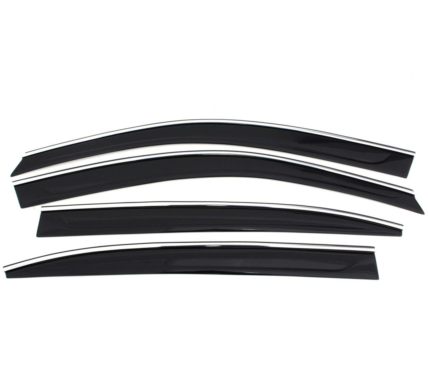 AVS 794060 Ventvisor Deflector; Smoke w/Chrome Trim; Low Profile; 4 pc.