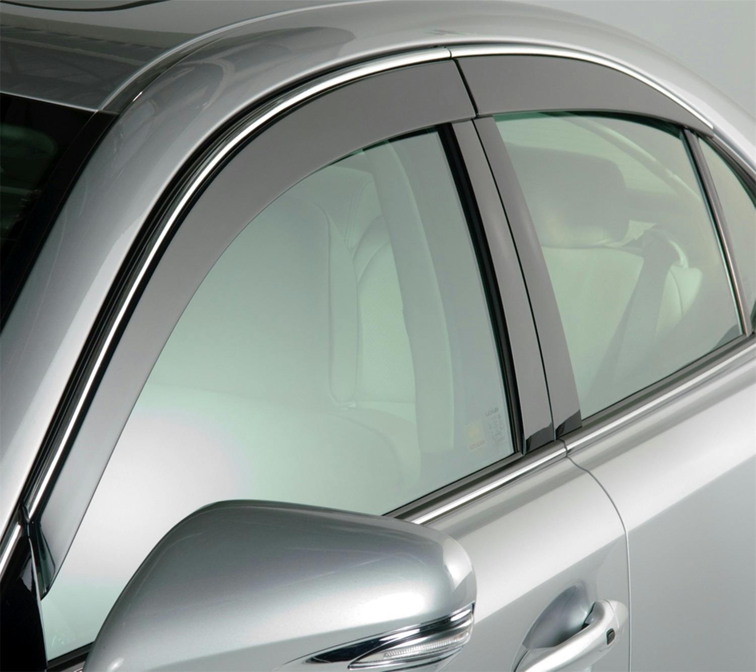 AVS 794055 Ventvisor Deflector; Smoke w/Chrome Trim; Low Profile; 4 pc.