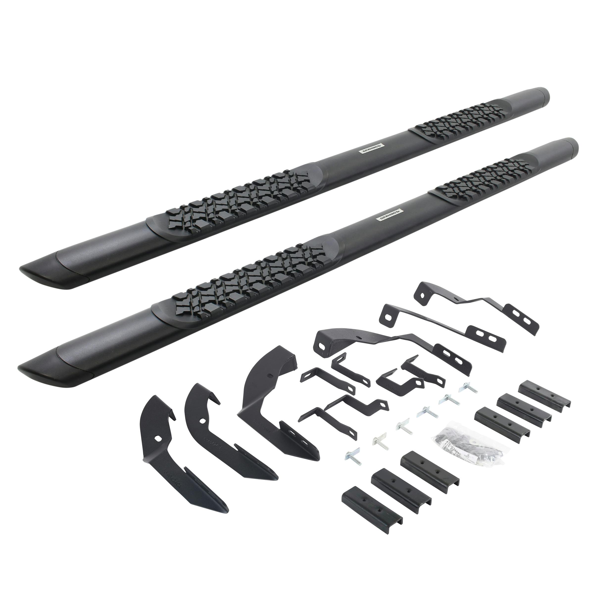 Go Rhino V3404280T V-Series V3 Aluminum Side Steps and Mounting Brackets Kit - Textured Black
