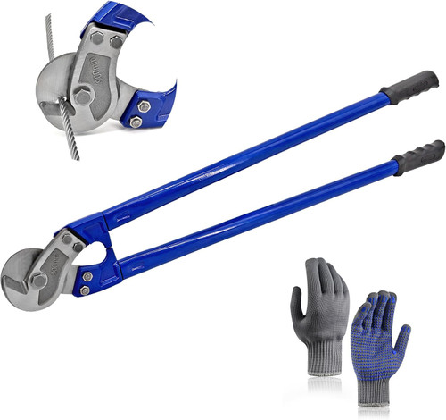 36" Heavy Duty Wire Rope Cutter,Steel Wire Cutters w/Ergonomic Handle Design, Hardened Cable Cutter Cuts Up to 5/8" for Wire rope, Stainless Steel Wire, Copper and Aluminium
