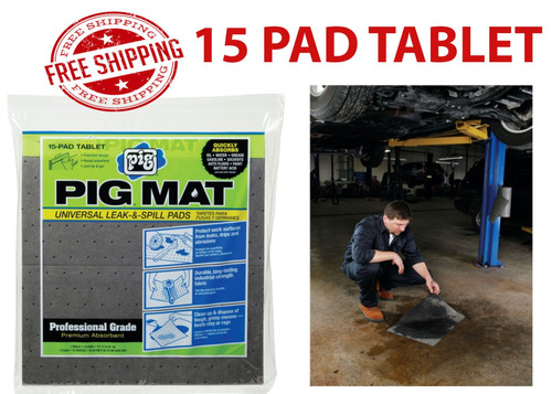 Pig Universal Light-Weight Absorbent Mat Tablet, 19 x 15 in. - 15 Per Tablet