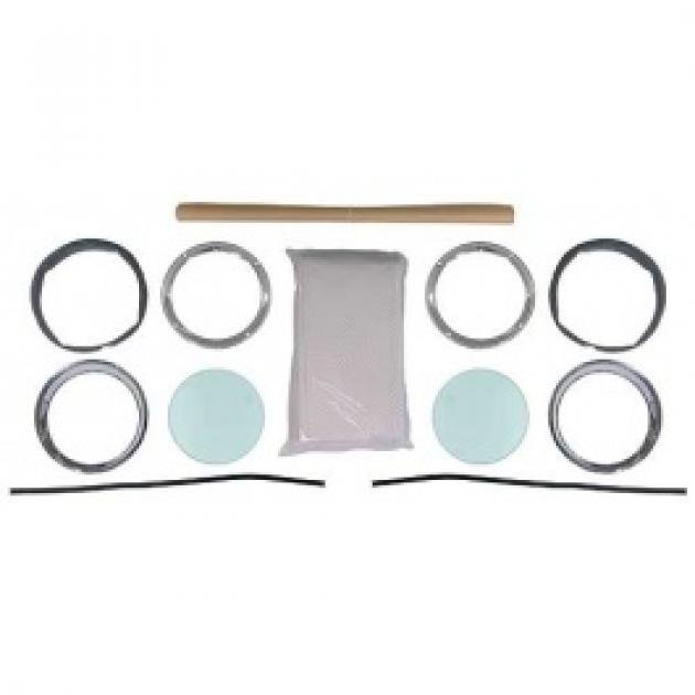Ford Thunderbird Porthole Kit, Clear Logo Glass, Includes White Headliner, 1956-57