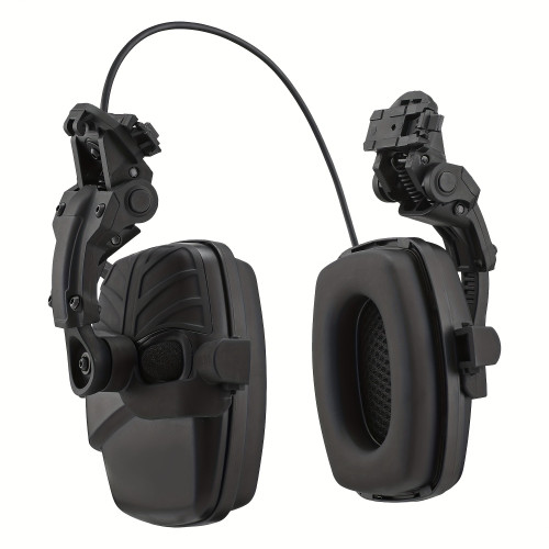 Tactical Shooting Earmuffs, Helmet Mounted, Electronic Sound Pickup, Active Noise Reduction, Hearing Protection, No Battery Required Black