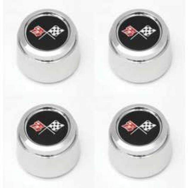El Camino 1978 Corvette Pace Car Style Chrome Wheel Cap Set, For Corvette Style Aluminum Wheels