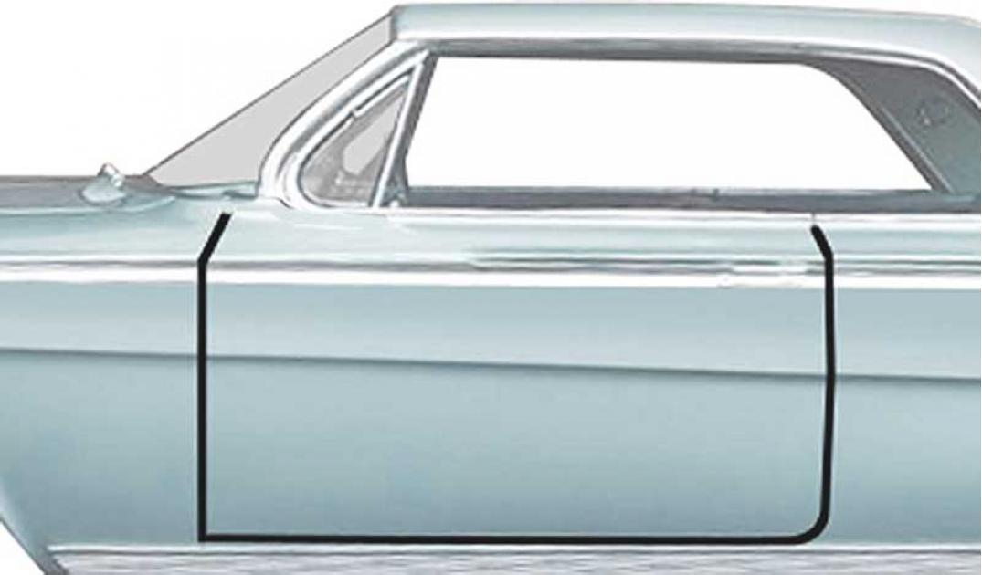 1961-62 Buick, Cadillac, Chevrolet, Pontiac, Oldsmobile Full-Size, Door Frame Weatherstrip Seal, 2-Door Hardtop & Convertible, Pair
