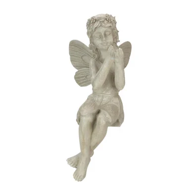 Add Enchantment to Your Garden with the 17″ Gray Sitting Fairy Statue