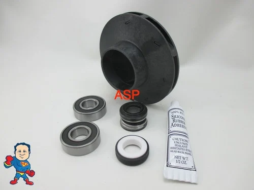 Aqua-Flo XP2 3HP Impeller Kit 2 1/8″ Eye 7/16″ Vane 4 3/8″ OD with Bearings & Seals 230V/12A
