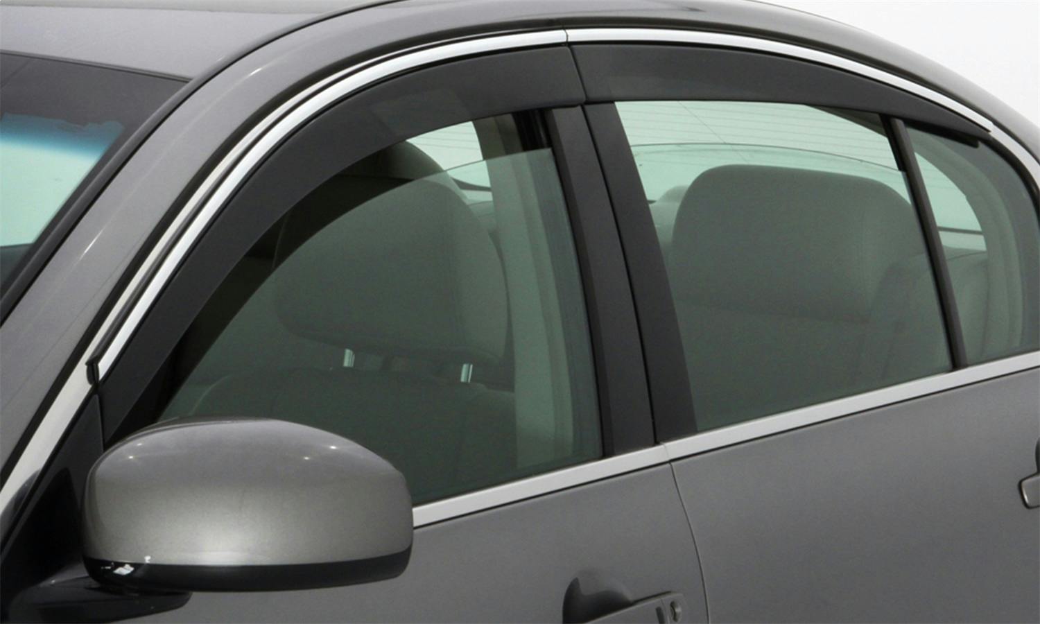 AVS 794028 Ventvisor Deflector; Smoke w/Chrome Trim; Low Profile; 4 pc.