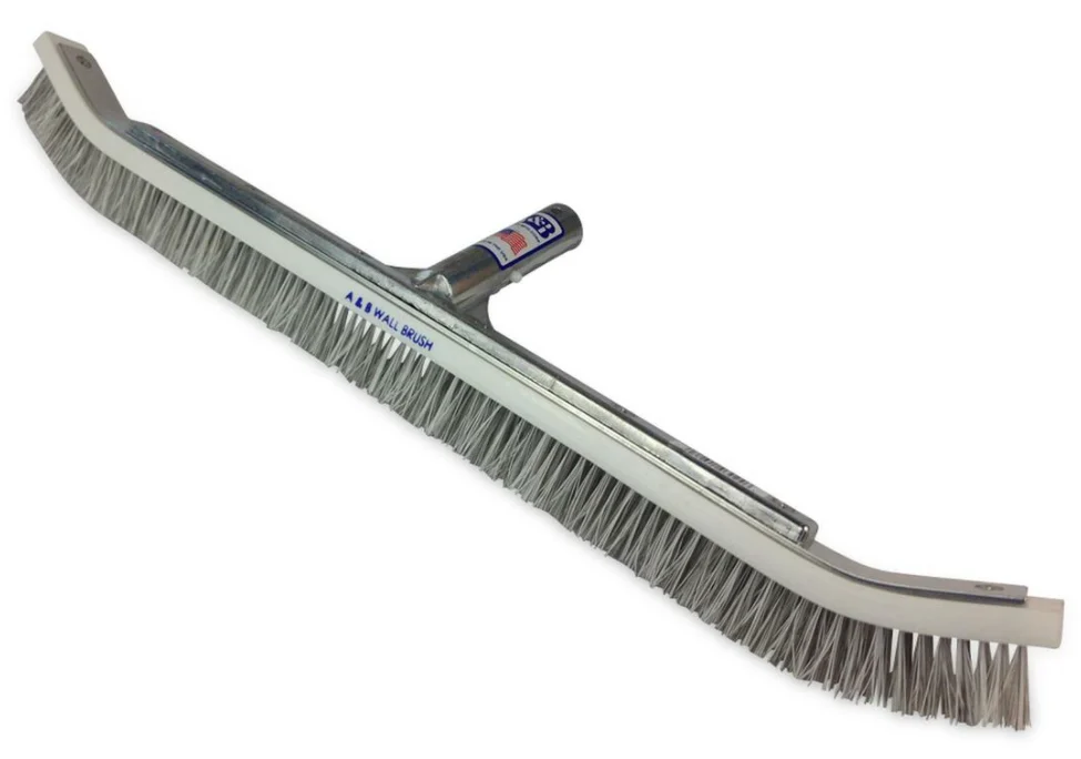 A&B 24″ Stainless Steel/Synthetic Bristle Curved End Wall Brush – 3024