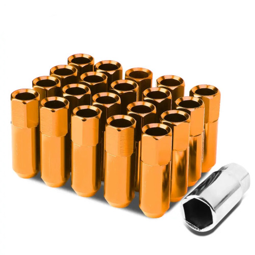 JDM Open-End Hexagon 20 Lug Nuts Set Adapter Key M12X1.25 25mm OD/60mm Tall Orange color