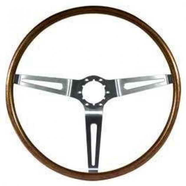 Full Size Chevy Steering Wheel, Simulated Walnut Wood, 1967-1968