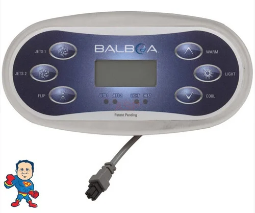 Balboa TP600 E6 Control Panel – 6 Button, 4-Pin Molex, Dual Pump, 72″ Cord