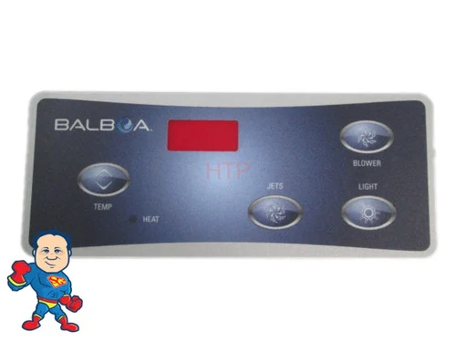 Balboa VL404 Topside Overlay 10307 – 4 Button Control Panel Sticker E4 Duplex (1 Pump + Blower)