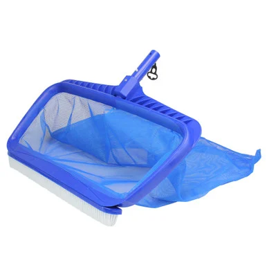 Blue Professional Deep Bag Pool Skimmer Rake & Brush Combo – Effortlessly Clean Your Pool Today!