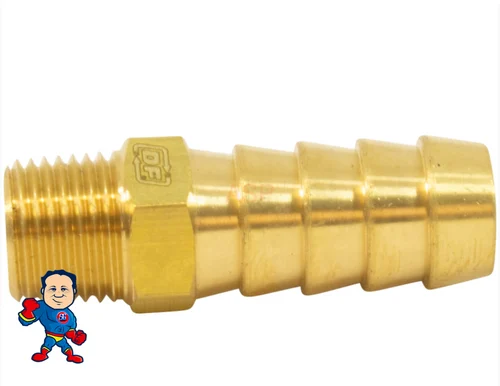 Brass Barb Adapter 1/8″ Barb x 3/8″ MPT for Jacuzzi Premium Trombone Heater Bleeder System