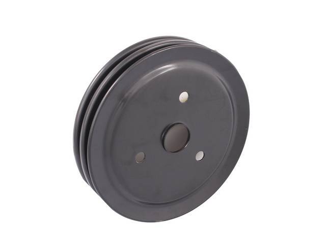 Crankshaft Pulley, double groove, 7.30 inch o.d., 1.375 inch depth, black finish, reproduction