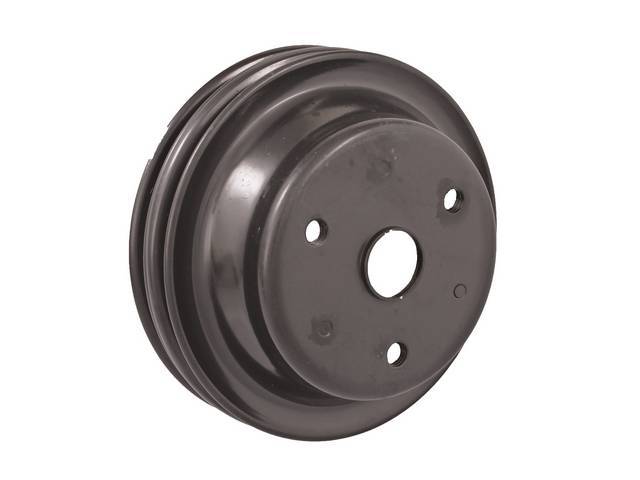 Crankshaft Pulley, double groove, 6.9 inch o.d., black finish, reproduction