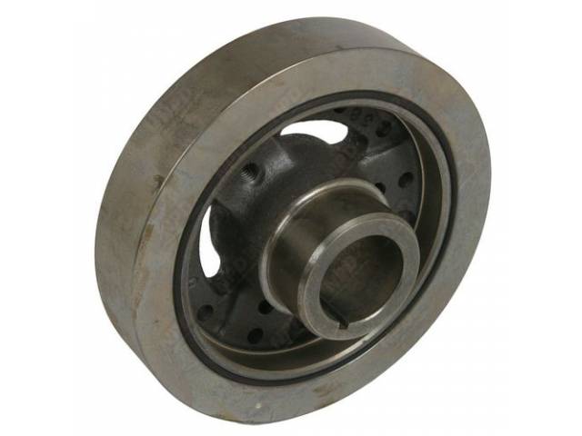 Harmonic Balancer, Crankshaft, 8 inch, w/ internal balance, nodular iron w/ natural finish, reproduction