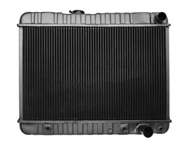 RADIATOR, Down Flow, Copper / Brass, 4 Row, 24 3/4" x 15 5/8" x 2 5/8" thick core size, 1 1/2" RH inlet, 1 3/4" RH outlet, OE style repro