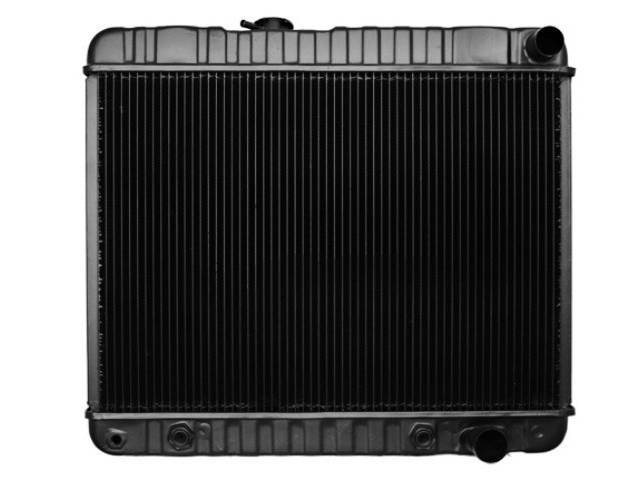 RADIATOR, Down Flow, Copper / Brass, 4 Row, 24 3/4" x 17 3/8" x 2 5/8" thick core size, 1 1/2" RH inlet, 1 3/4" RH outlet, OE style repro