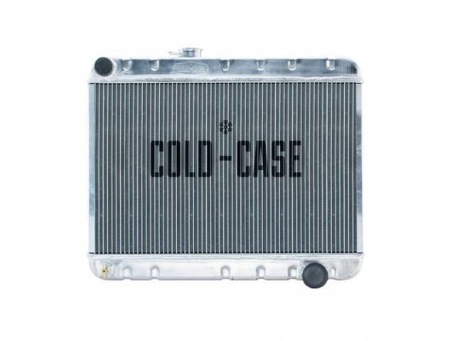 Radiator, Down Flow, Aluminum, 2 row, Cold Case, aluminum version of OE style radiator