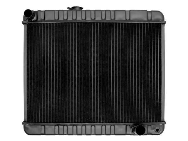 RADIATOR, Down Flow, Copper / Brass, 4 Row, 23 3/4" x 15 5/8" x 2 5/8" thick core size (OE is 15 1/2" height), LH fill cap, OE style repro