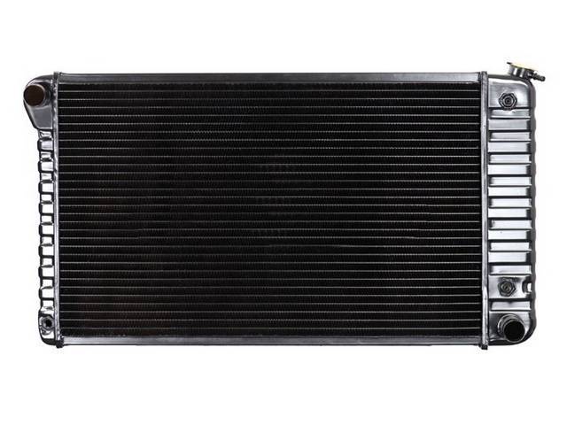 RADIATOR, Cross Flow, Copper / Brass, 4 Row, 28 3/8" x 17" x 2 5/8" thick core size, 1 1/2" LH inlet, 1 1/2" RH outlet, OE style repro