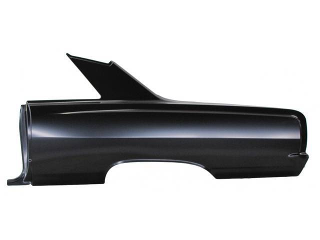 QUARTER PANEL, FACTORY TYPE, LH, Offers Complete OE Coverage Incl Door Jamb, Sail Panel and Trunk Weatherstrip Drop sections, 20 gauge steel, Reproduction