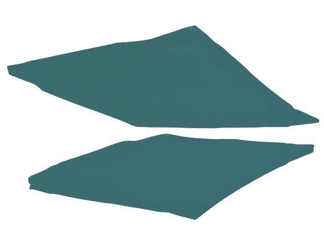 TRIM PANEL SET, Quarter Pillar / Sail Pillar, Turquoise, Bedford Grain, Repro ** NOS style material, thus a higher cost than other Legendary headliners **