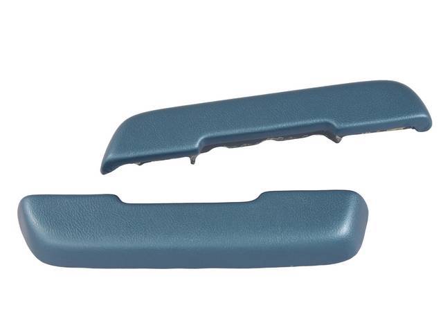 COVER / PAD / TRIM, Arm Rest, Front Door, Teal, Legendary, Madrid grain vinyl over a steel core, 11 inch length, concours correct repro