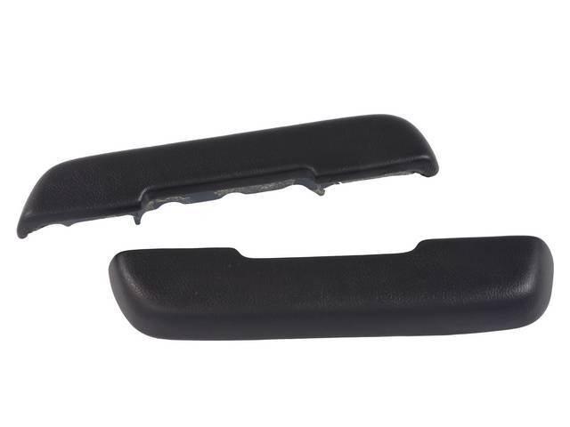 COVER / PAD / TRIM, Arm Rest, Front Door, Black, Legendary, Madrid grain vinyl and foam over a steel core, 11 inch length, concours correct repro