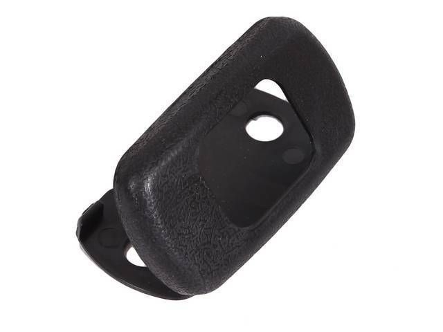 Shoulder Belt Hole Plug, covers the bolts at the headliner, black plastic (paint to match), reproduction