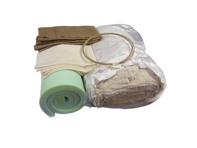 INSTALLATION KIT, Rear Seat, incl 30 inch x 80 inch section of 1 1/2 inch thick foam section, 10 lb roll of cotton, 4 yards of burlap, 2 yards of listing wire, and a dust mask, repro