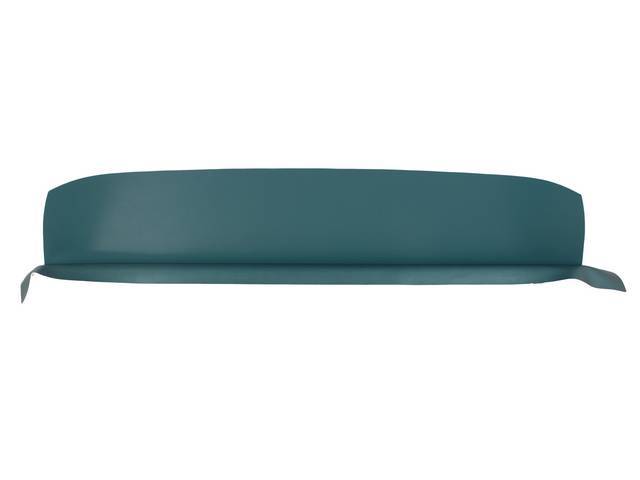 TRAY / TRIM, Package / Rear Shelf, Std (plain) w/o holes, dark aqua, PUI, incl foam strip and dark aqua vinyl strip at the front