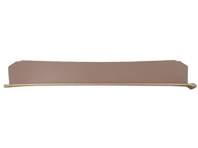 TRAY / TRIM, Package / Rear Shelf, Std (plain) w/o holes, 1st design, gold, PUI, incl foam strip and gold vinyl strip at the front