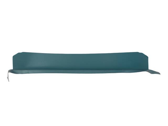 TRAY / TRIM, Package / Rear Shelf, Std (plain) w/o holes, 1st design, dark aqua, PUI, incl foam strip and dark aqua vinyl strip at the front