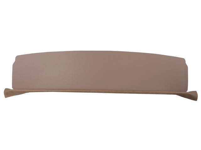 TRAY / TRIM, Package / Rear Shelf, Std (plain) w/o holes, mustard gold, PUI, incl foam strip and mustard gold vinyl strip at the front