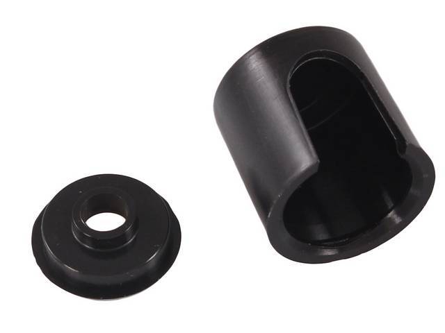 Cap / Cover and Retainer, Alternator Battery Terminal Protective, black, attaches behind the alternator post lead, reproduction