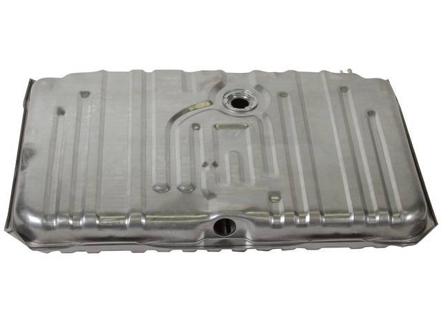 Fuel Tank, 17 Gallon, features 2 vent pipes, incl lock ring and gasket for sending unit, reproduction