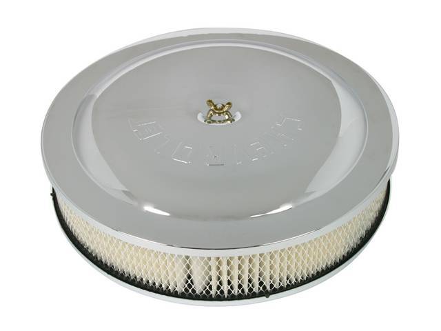 Air Cleaner Assembly, Aluminum, Performance, 14 inch x 3 inch, Chrome, **CHEVROLET**, GM Licensed Reproduction