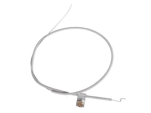 Ram Air Activation Cable, Upper, casing measures 22 inches, wire is 33 inches in length, unsheathed cable, repro