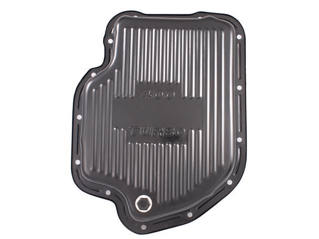 Transmission Oil Pan, Turbo 400 / TH400 3-Speed A/T, black painted finish, reproduction