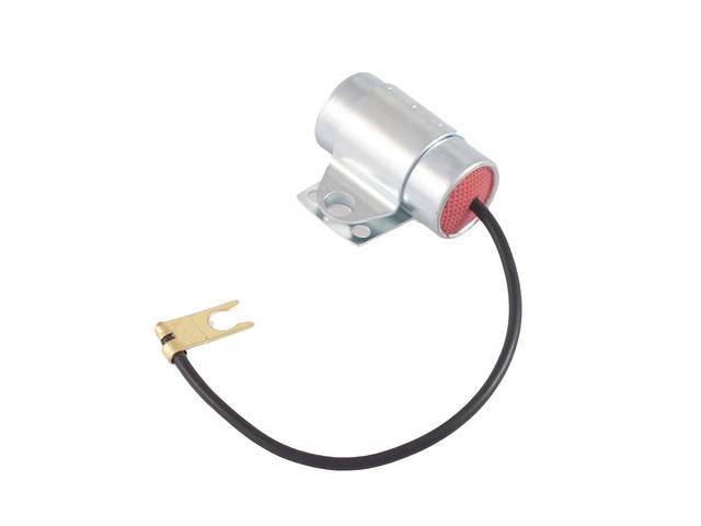 Radio Suppression Capacitor, Ignition Coil, mounts to coil bracket, connects to positive post on coil, reproduction