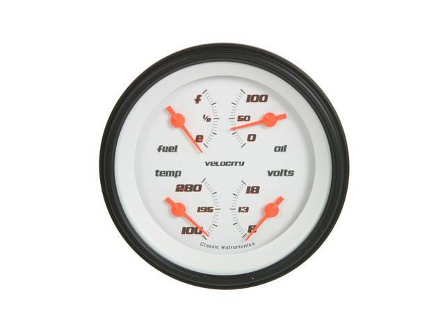 Quad Gauge, Classic Instruments, Velocity White Face